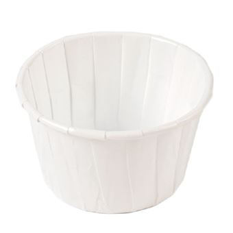 Picture of WHITE RIGID BAKING CUPCAKE CASES RUFFLED X 50